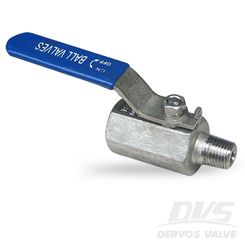1PC Ball Valve, 0.5 Inch, 1000psi, MNPT, 316